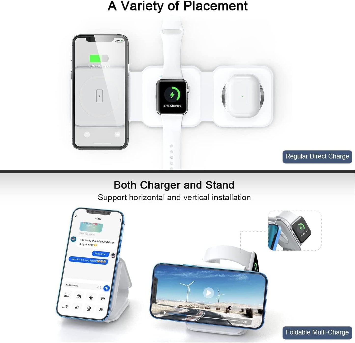 3-in-1 Wireless Charging Station – Phone, Watch & AirPods