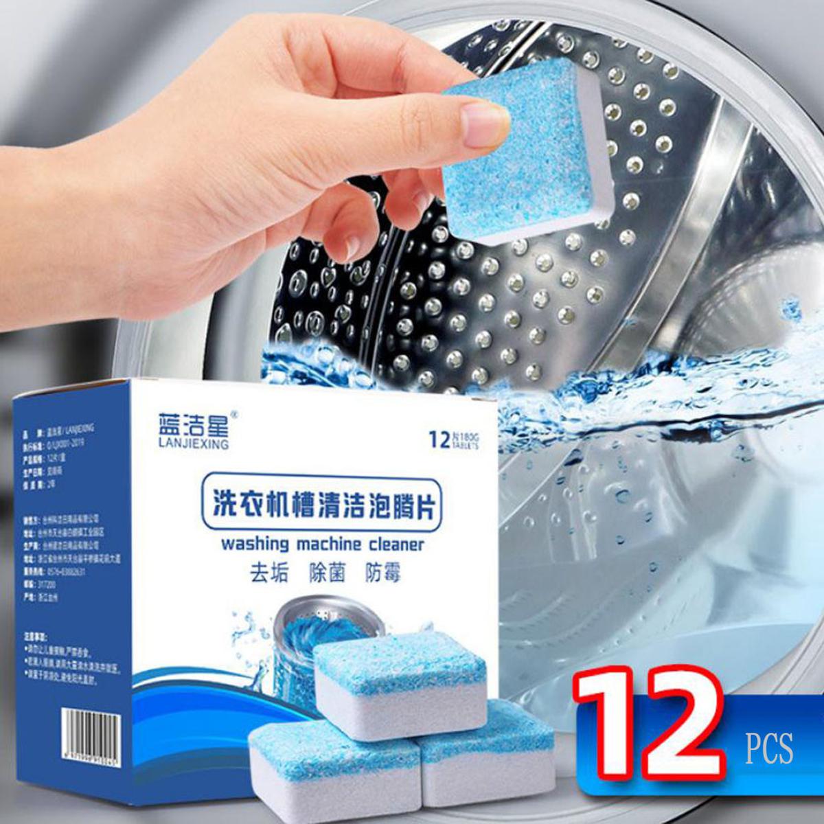 Washing Machine Cleaner Tablets – Pack of 12 | Deep Clean & Deodorize All Washers