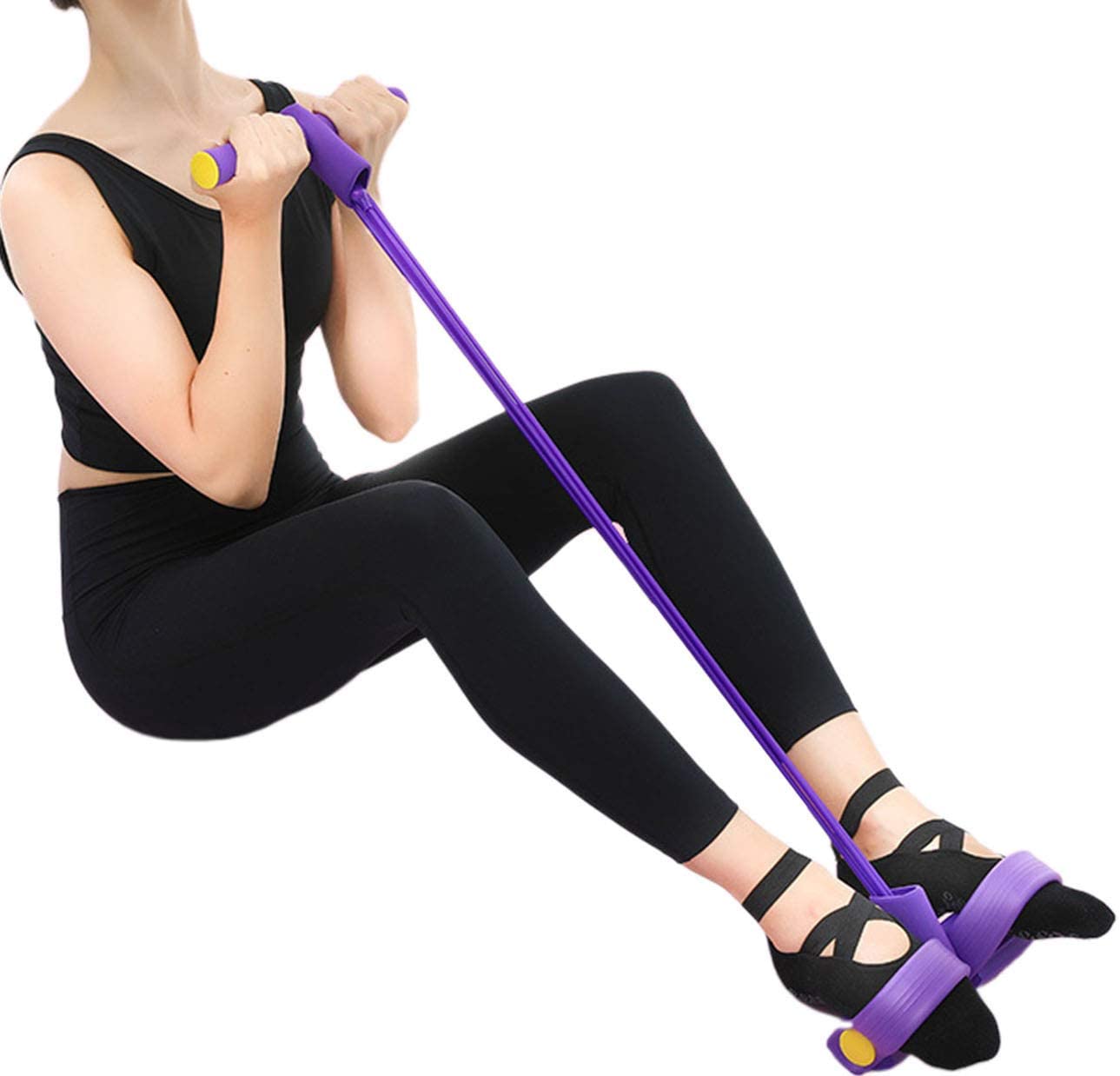 Foot Pedal Resistance Band – Elastic Sit-Up Pull Rope for Yoga & Gym