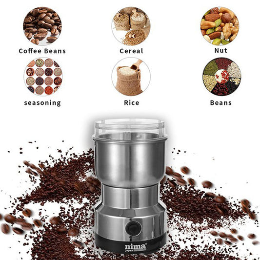 Stainless Steel Electric Grinder – One-Click Coffee, Spice & Grain Grinder