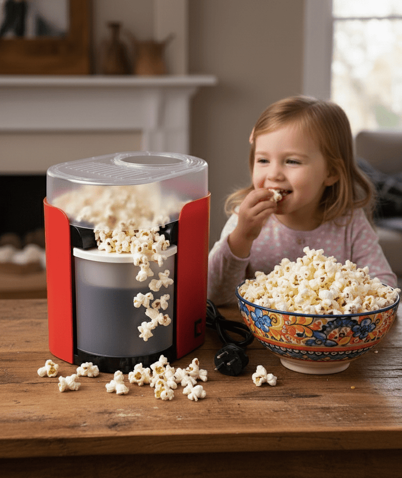 Hot Air Popcorn Maker – Oil-Free 1200W Popcorn Machine for Home & Family