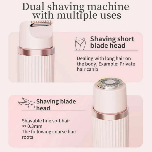 2-in-1 Women Electric Shaver & Bikini Trimmer – IPX7 Waterproof, Wet & Dry Use