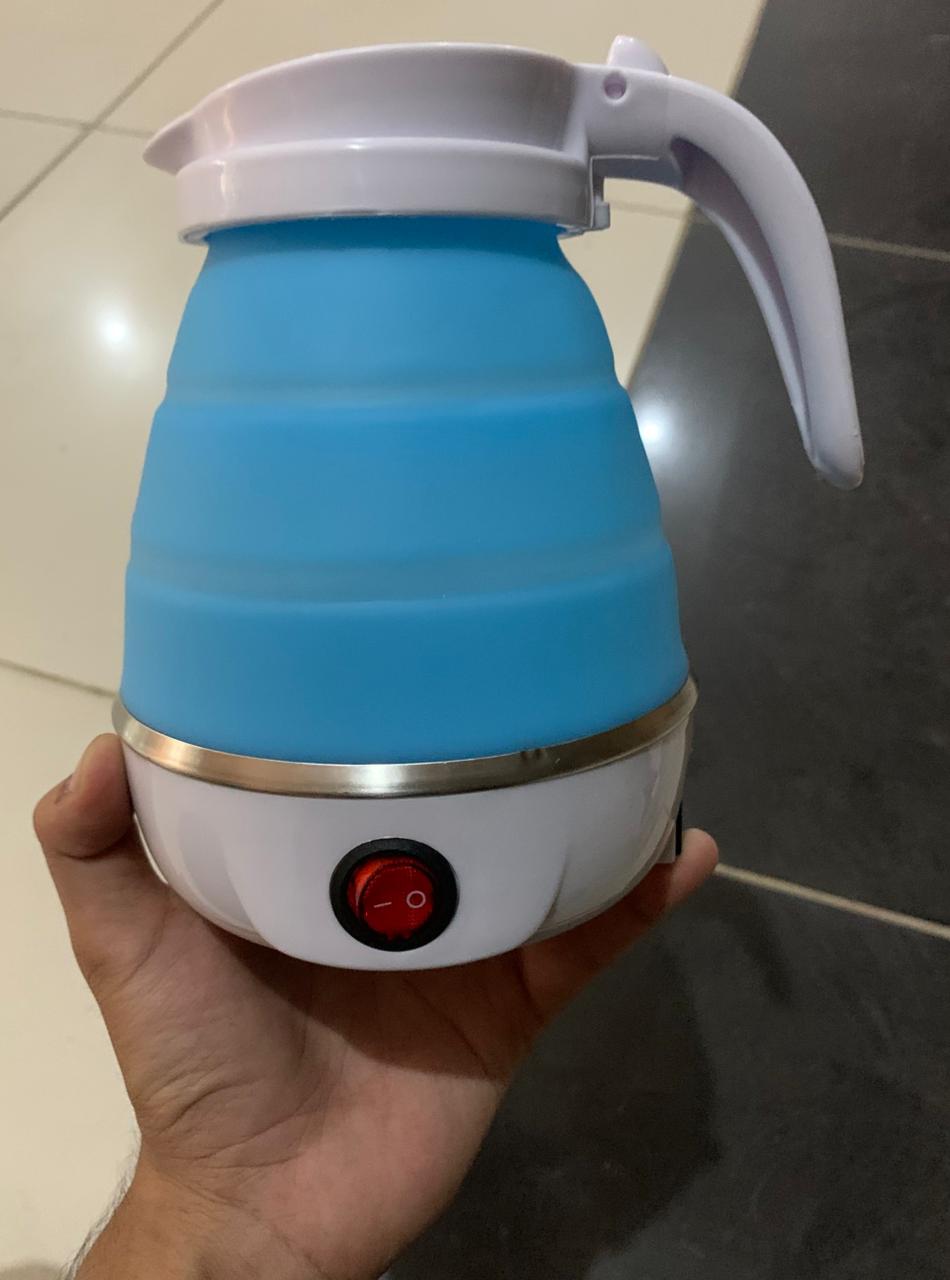 Portable Foldable Electric Travel Kettle – 600ml Silicone Collapsible