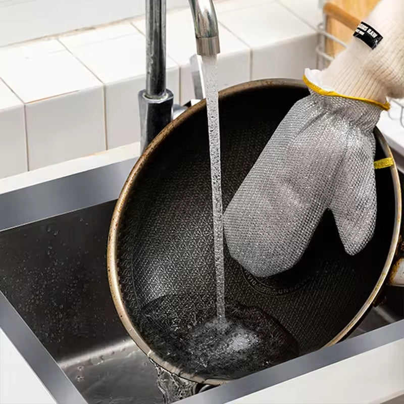 Steel Wire Dishwashing Gloves – Non-Scratch Multipurpose Cleaning Gloves
