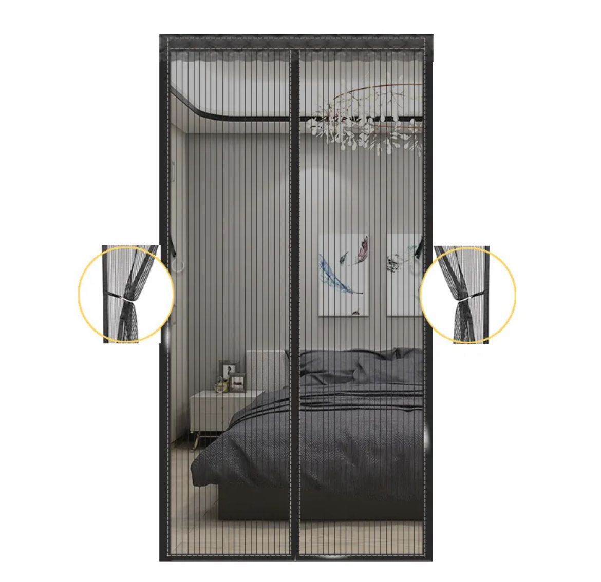 Mosquito Magic Mesh Door Screen – Magnetic Auto-Close with Installation Kit
