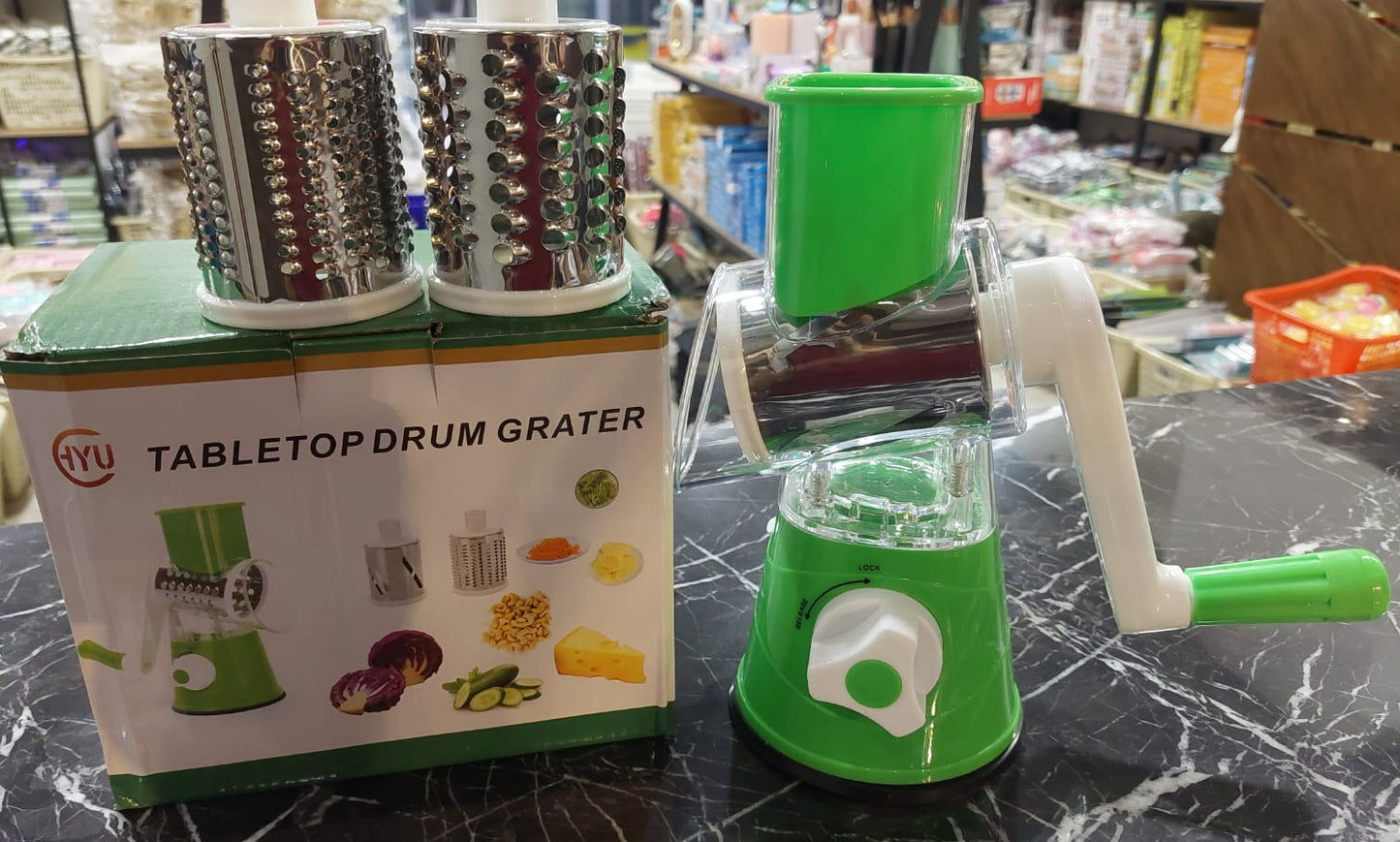 3-in-1 Manual Drum Grater | Vegetable Slicer & Grater