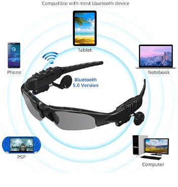 Bluetooth 5.0 Sunglasses with Built-in Earphones – Polarized Smart Shades