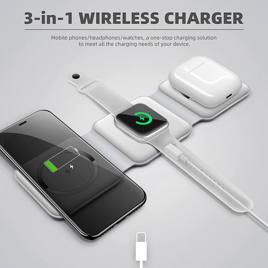 3-in-1 Wireless Charging Station – Phone, Watch & AirPods