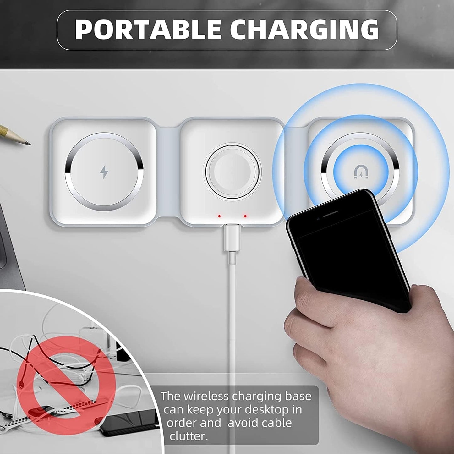 3-in-1 Wireless Charging Station – Phone, Watch & AirPods