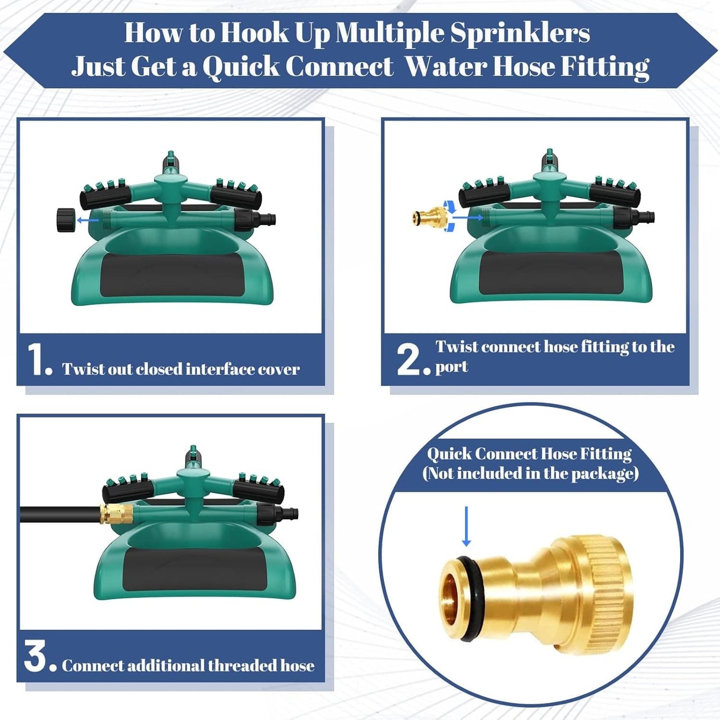 360° Rotating Lawn Garden Sprinkler | 3-Arm 12-Nozzle – Dubai UAE
