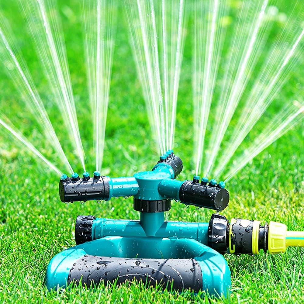 360° Rotating Lawn Garden Sprinkler | 3-Arm 12-Nozzle – Dubai UAE