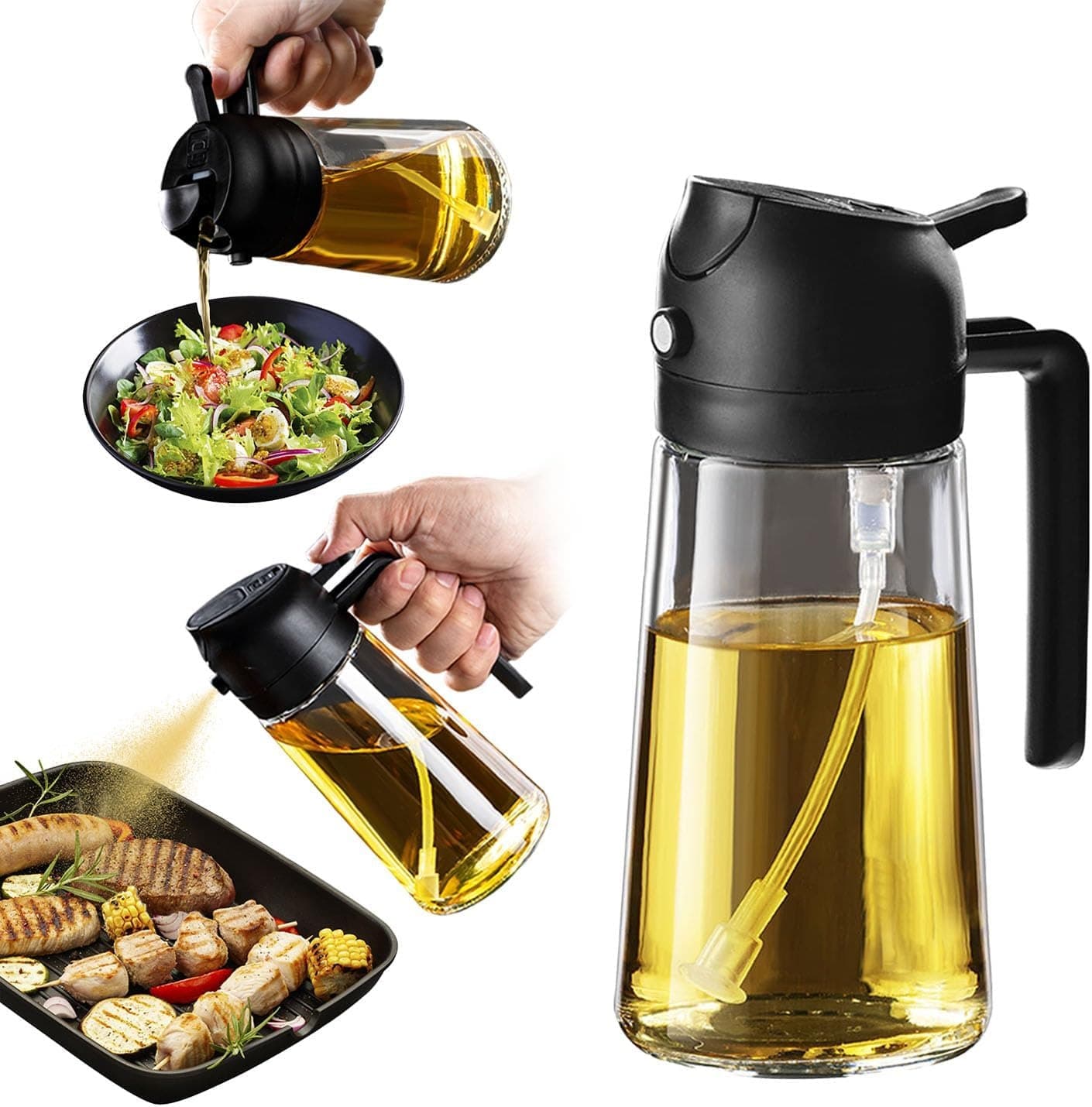 2-in-1 Oil Dispenser & Sprayer Bottle