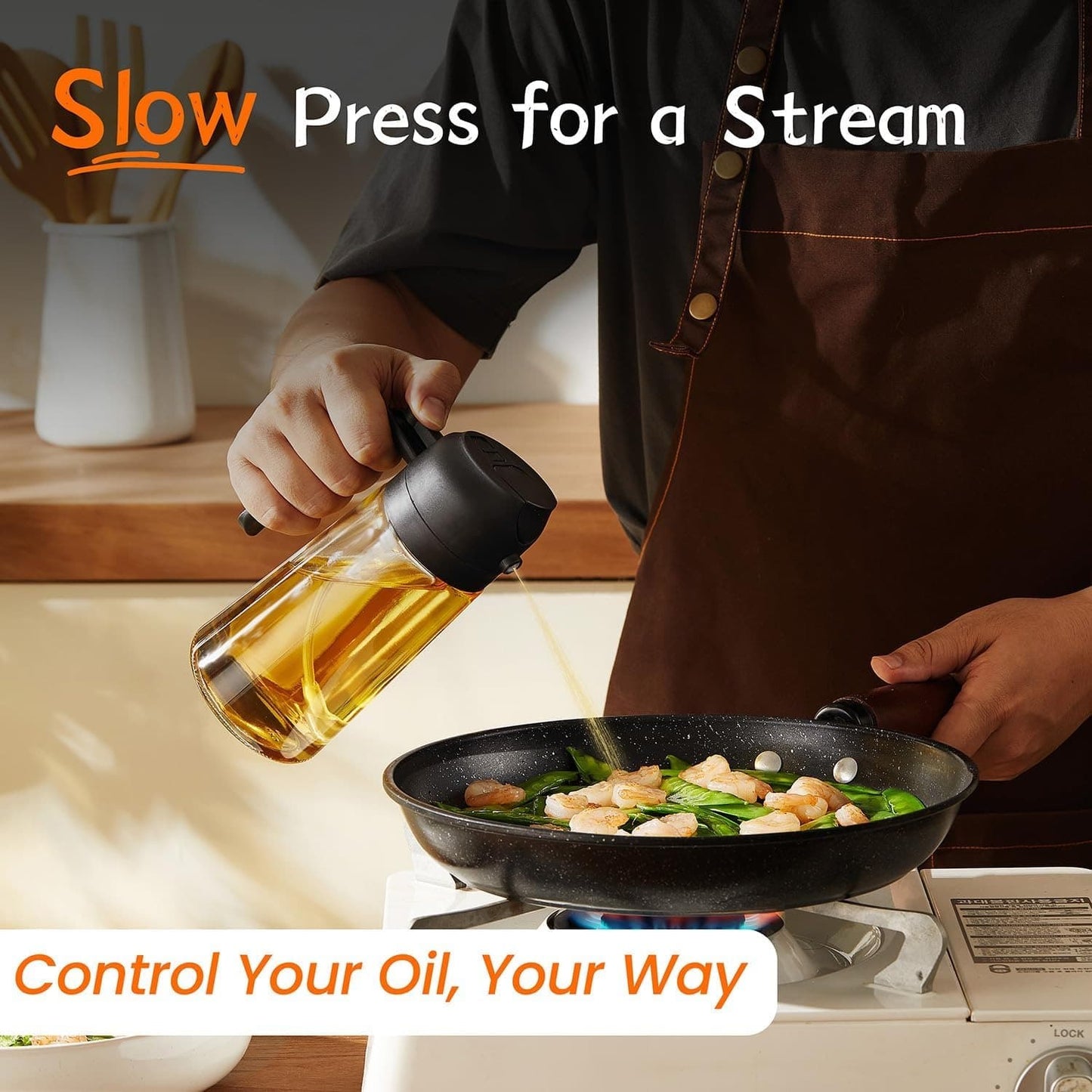 2-in-1 Oil Dispenser & Sprayer Bottle