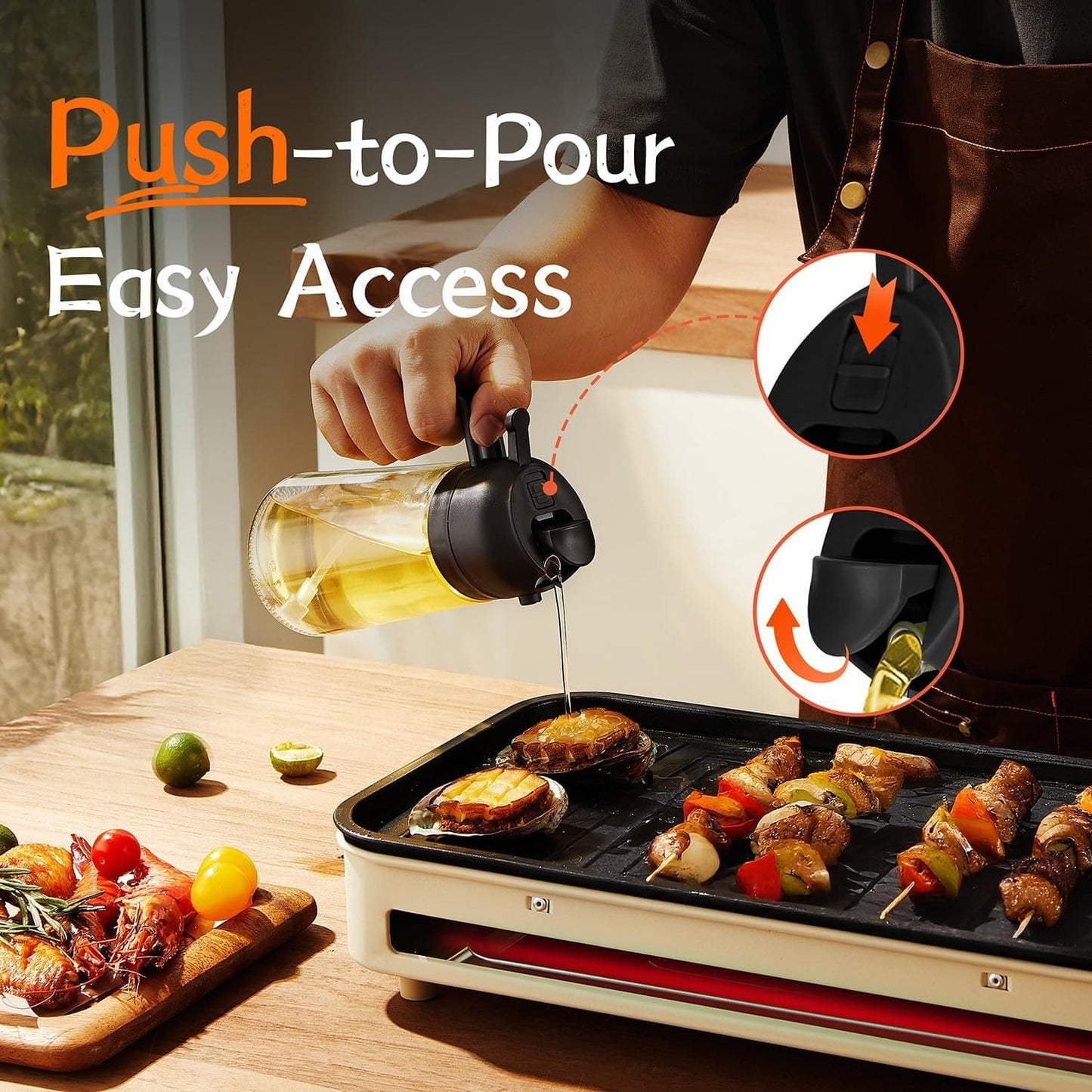 2-in-1 Oil Dispenser & Sprayer Bottle