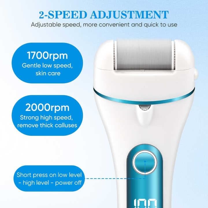 Electric Foot File & Callus Remover – Rechargeable Pedicure Tool