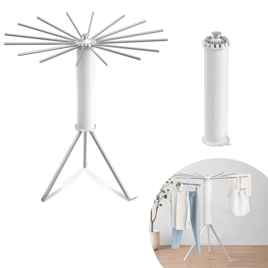 Foldable 360° Rotating Clothes Drying Stand – 2-Tier Aluminum Rack
