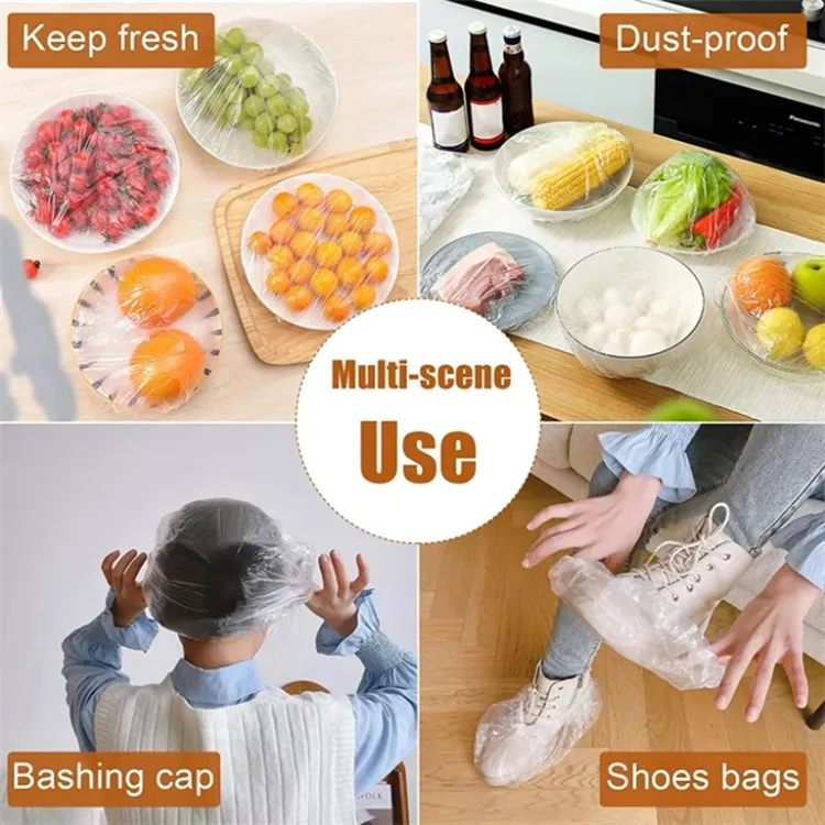 100 Pcs Stretchable Food Covers – Elastic Wrap for Bowls & Plates