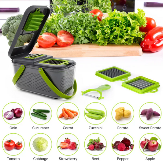 22-Pcs Kitchen Multifunctional Vegetable Cutter Set – Slicer, Dicer, Shredder & Food Chopper