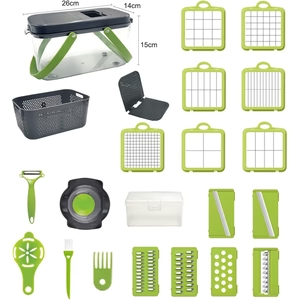22-Pcs Kitchen Multifunctional Vegetable Cutter Set – Slicer, Dicer, Shredder & Food Chopper