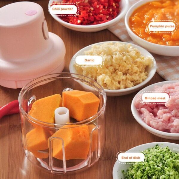 Mini Food Chopper – Portable USB Rechargeable Vegetable, Garlic & Meat Grinder (250ml)