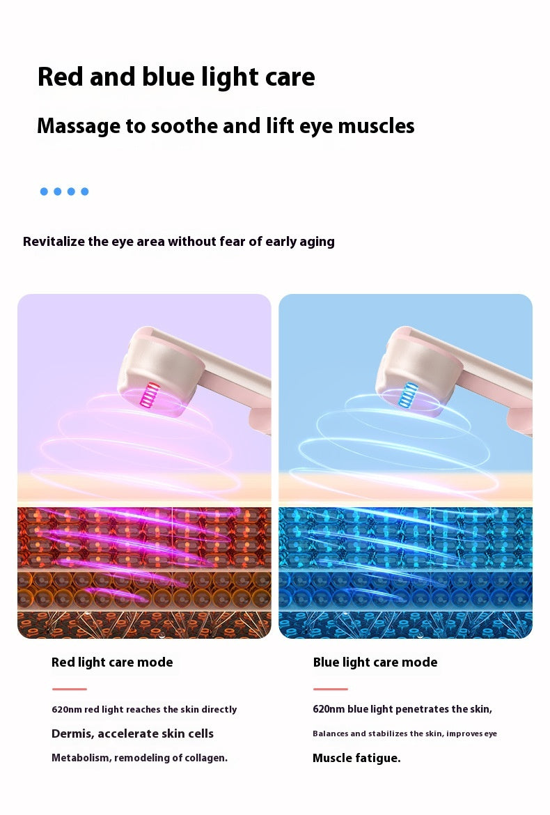 4-in-1 Electric Eye Massager – Red & Blue Light | Microcurrent | Warmth | Anti-Aging | Dubai UAE