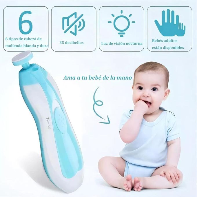 6-in-1 Electric Baby Nail Trimmer with LED Light – Safe Manicure & Pedicure for Newborns & Infants