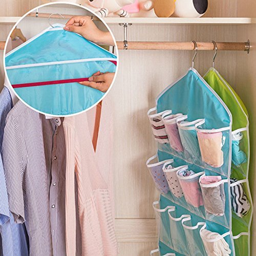 16-Pocket Hanging Storage Organizer – Over Door Wardrobe Bag