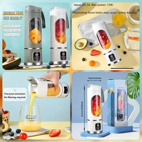 Rechargeable Portable Juicer – Mini Blender for Fresh Juice On the Go