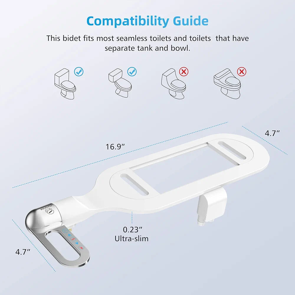 Bidet Attachment for Toilet Seat – Dual Spray | Self-Cleaning Nozzle | No Electricity | Dubai UAE