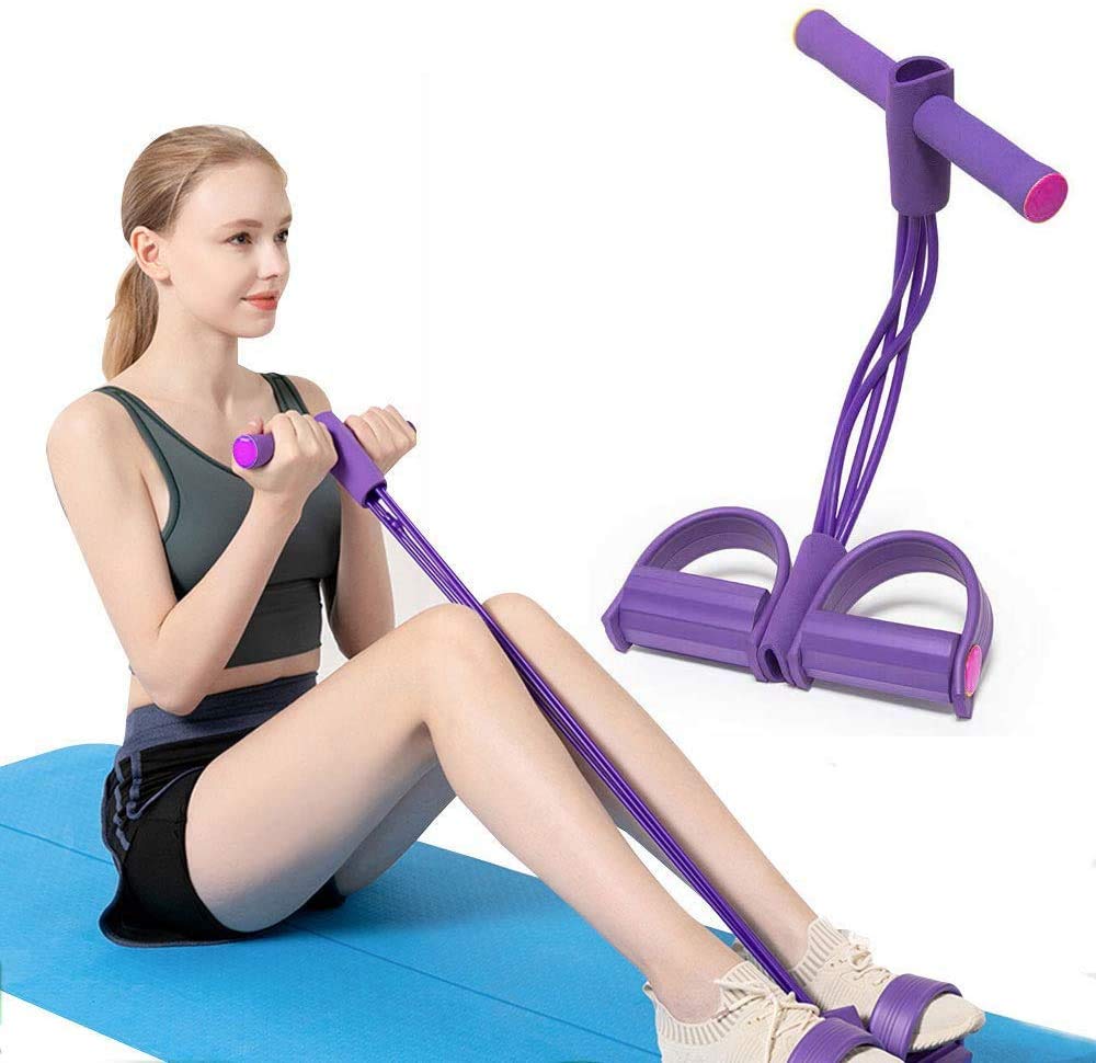 Foot Pedal Resistance Band – Elastic Sit-Up Pull Rope for Yoga & Gym