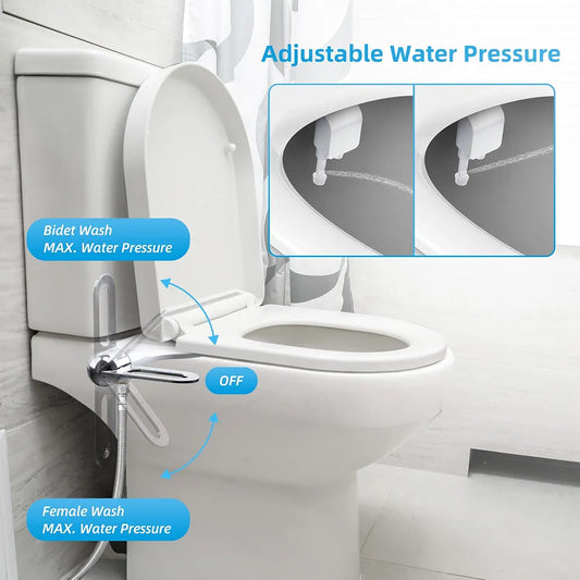 Bidet Attachment for Toilet Seat – Dual Spray | Self-Cleaning Nozzle | No Electricity | Dubai UAE