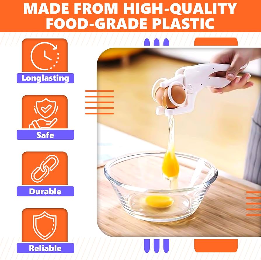 Handheld Egg Cracker & Separator Tool – BPA-Free Kitchen Gadget