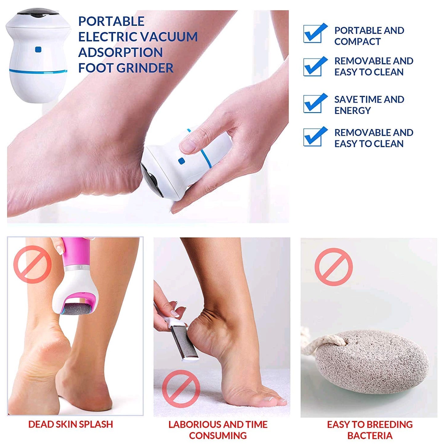 Electric Callus Remover – USB Rechargeable Foot Exfoliator for Smooth Feet