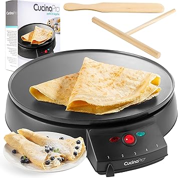 CucinaPro Electric Crepe Maker – 13" Non-Stick | 5 Heat Levels | Pancakes & Flatbreads | Dubai UAE
