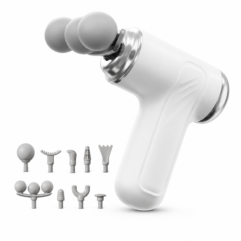 Light Age Fascia Massage Gun – 6-Speed Handheld Muscle Massager with Multiple Heads