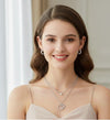 Double Ring Sparkle Pendant Necklace Set – Layered CZ Jewelry for Women