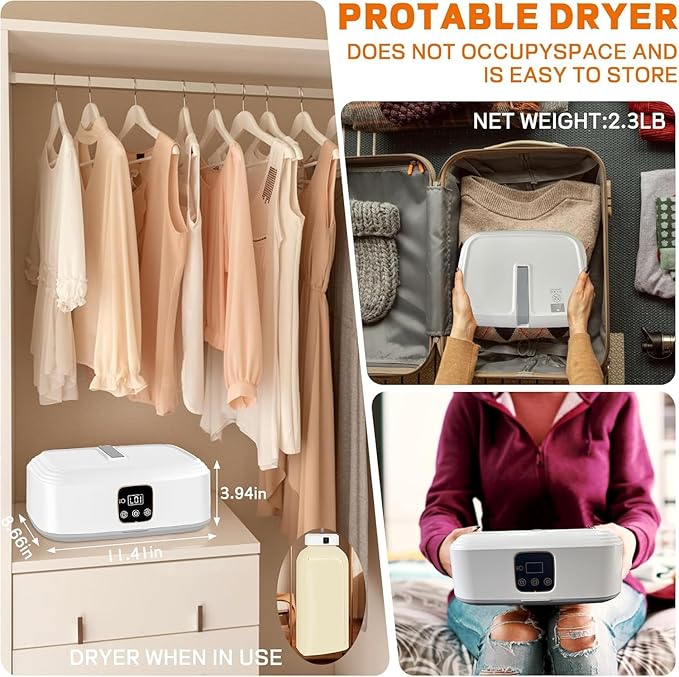 AM-400 Folding Electric Clothes Dryer – 360° Hot Air Circulation