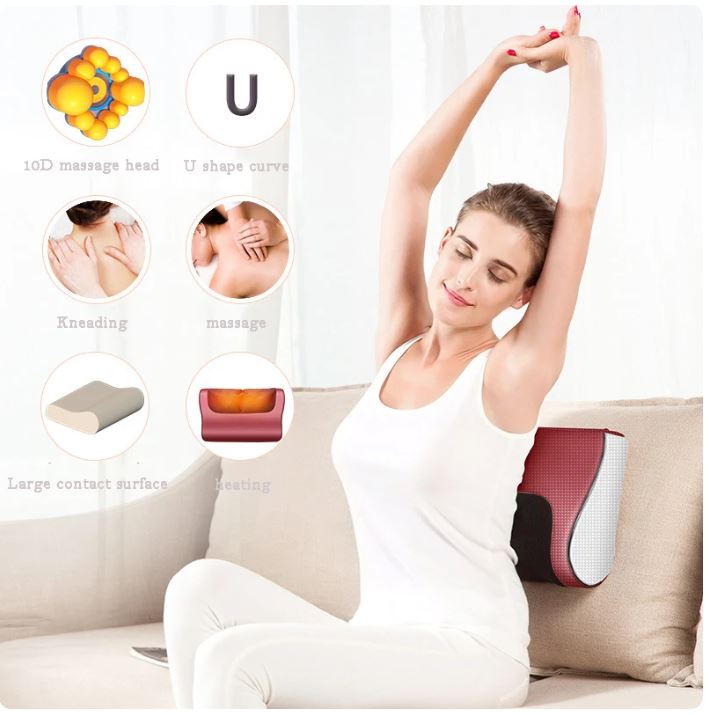 Electric Massage Pillow – Multifunctional Neck, Back & Waist Massager