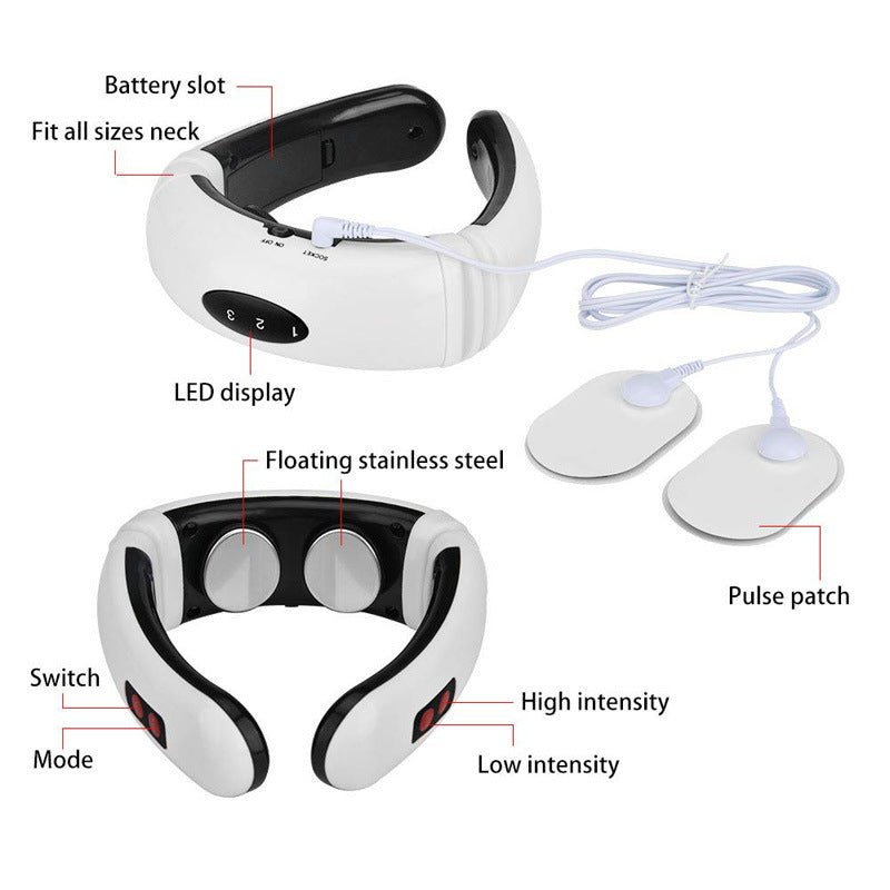 Electric Pulse Neck Massager – EMS & Heat Pain Relief