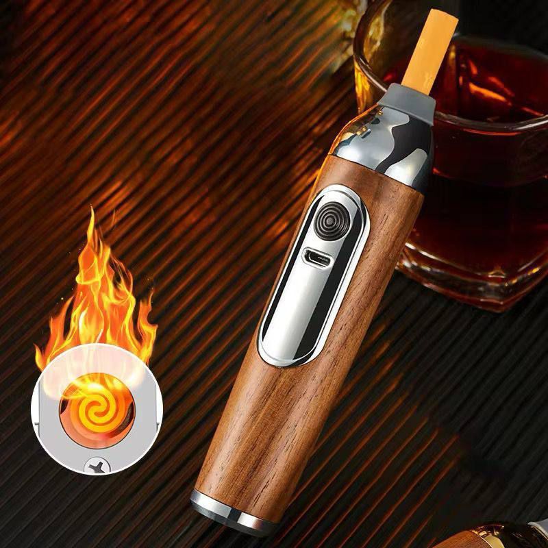 Electric Cigarette Lighter – USB Rechargeable Windproof Heater with Storage