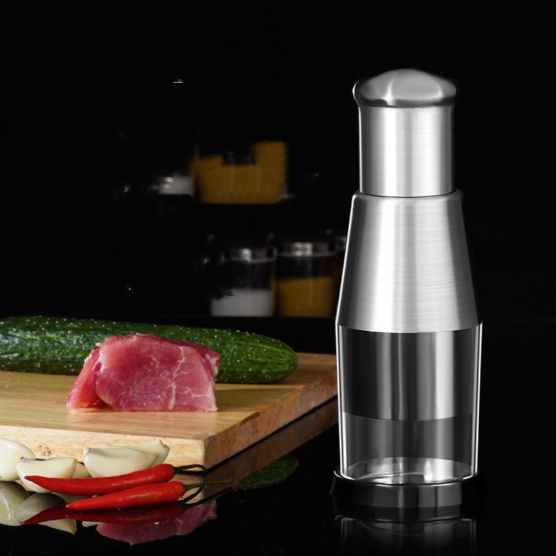 Stainless Steel Garlic Crusher & Onion Chopper – Manual Press