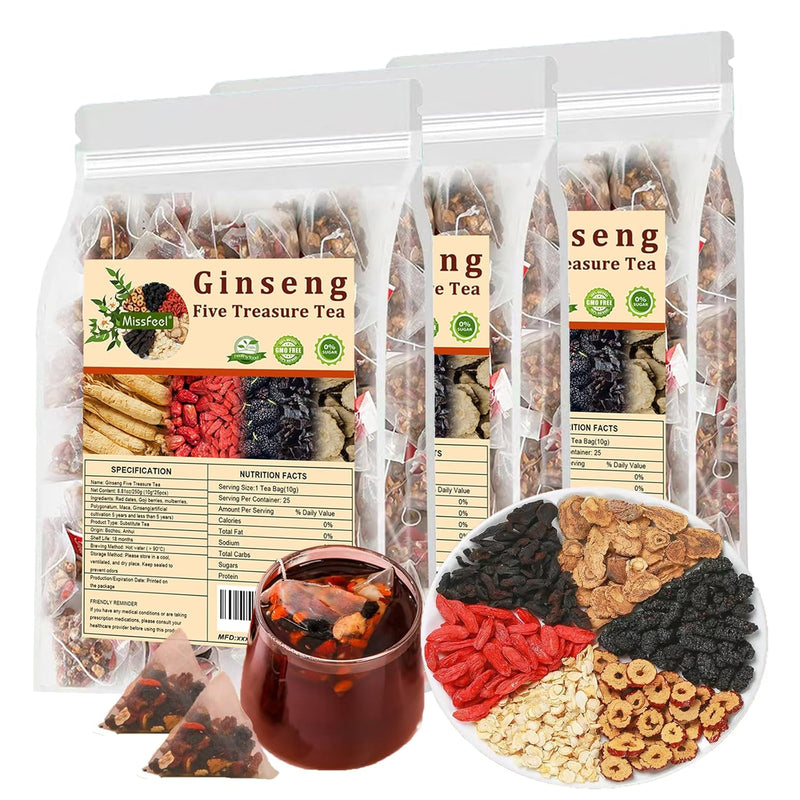 Ginseng Five Treasure Herbal Tea – Kidney Health & Wellness Blend