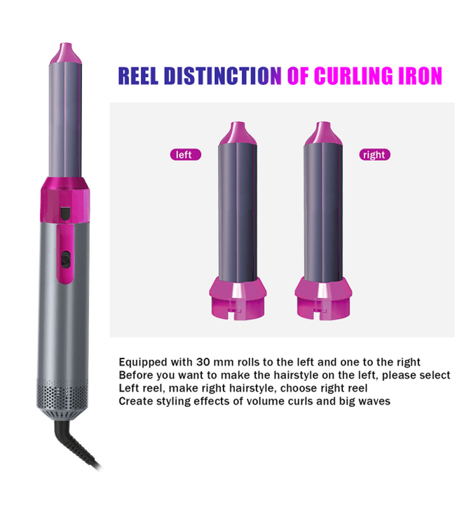 5-in-1 Ceramic Hot Air Brush – Hair Dryer, Curler & Styler