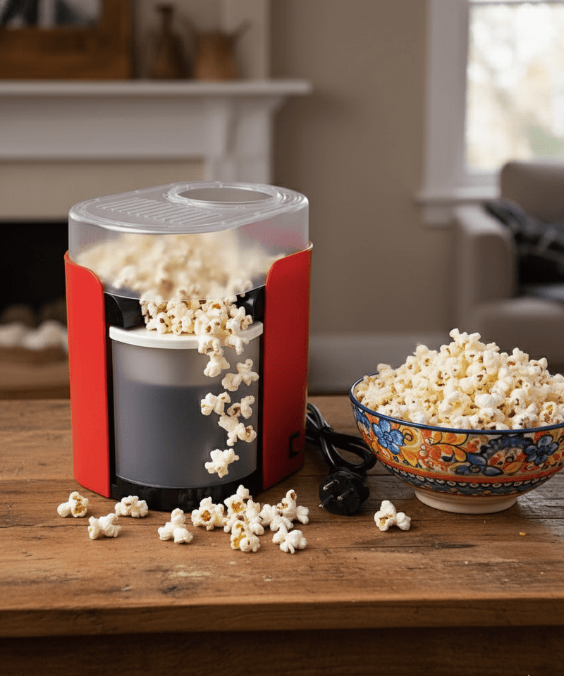 Hot Air Popcorn Maker – Oil-Free 1200W Popcorn Machine for Home & Family
