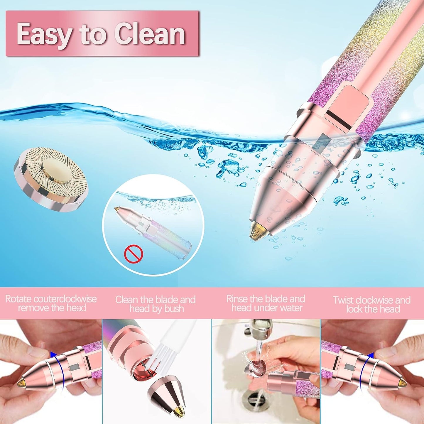 2-in-1 Rechargeable Flawless Trimmer – Painless Facial Hair Remover with LED Light