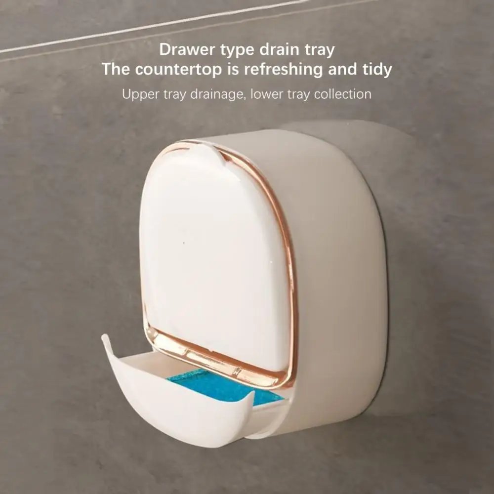 Luxury Wall-Mounted Soap Holder with Drain Tray – Keeps Soap Dry