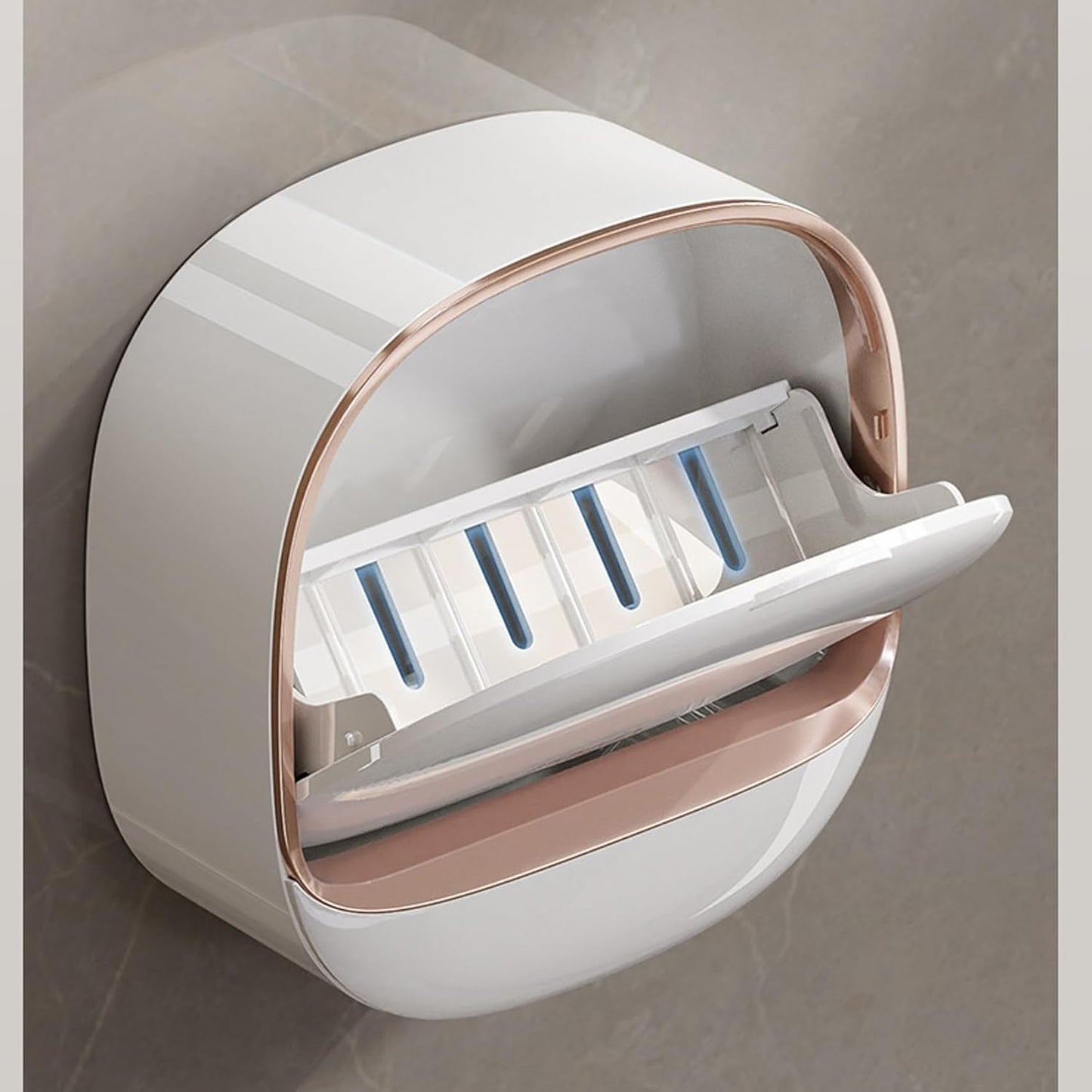 Luxury Wall-Mounted Soap Holder with Drain Tray – Keeps Soap Dry