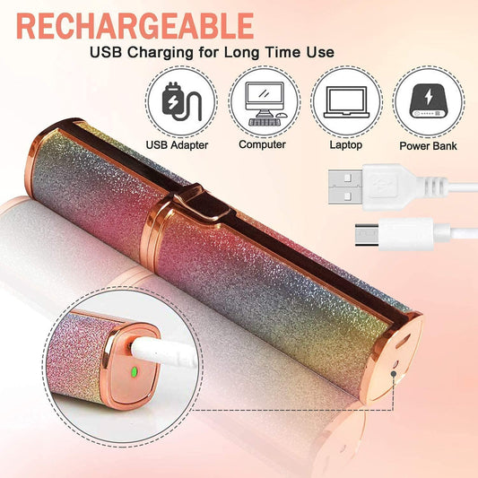 2-in-1 Rechargeable Flawless Trimmer – Painless Facial Hair Remover with LED Light