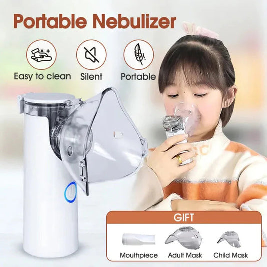 Mesh Portable Nebulizer Machine with Mask – Mini Inhaler for Kids & Adults