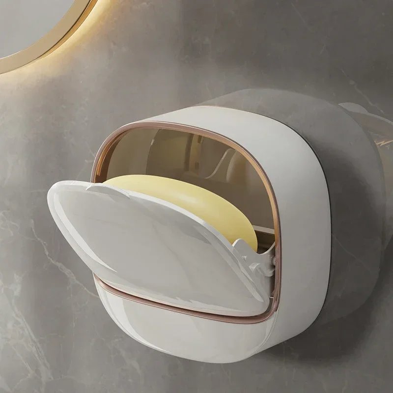 Luxury Wall-Mounted Soap Holder with Drain Tray – Keeps Soap Dry
